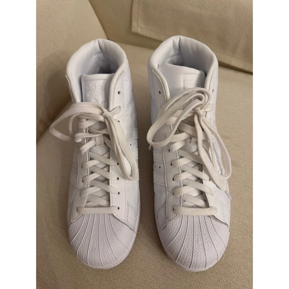Adidas Originals Pro Model High Top White Polka Dot Shoes BZ0638 Mens 8.5